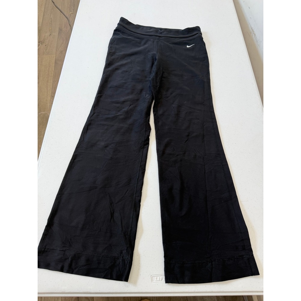 Nike Fit Dry Black Wide Leg Athletic Yoga Pants Small SS 7310